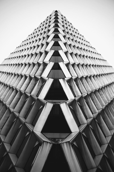 black and white photography tall building